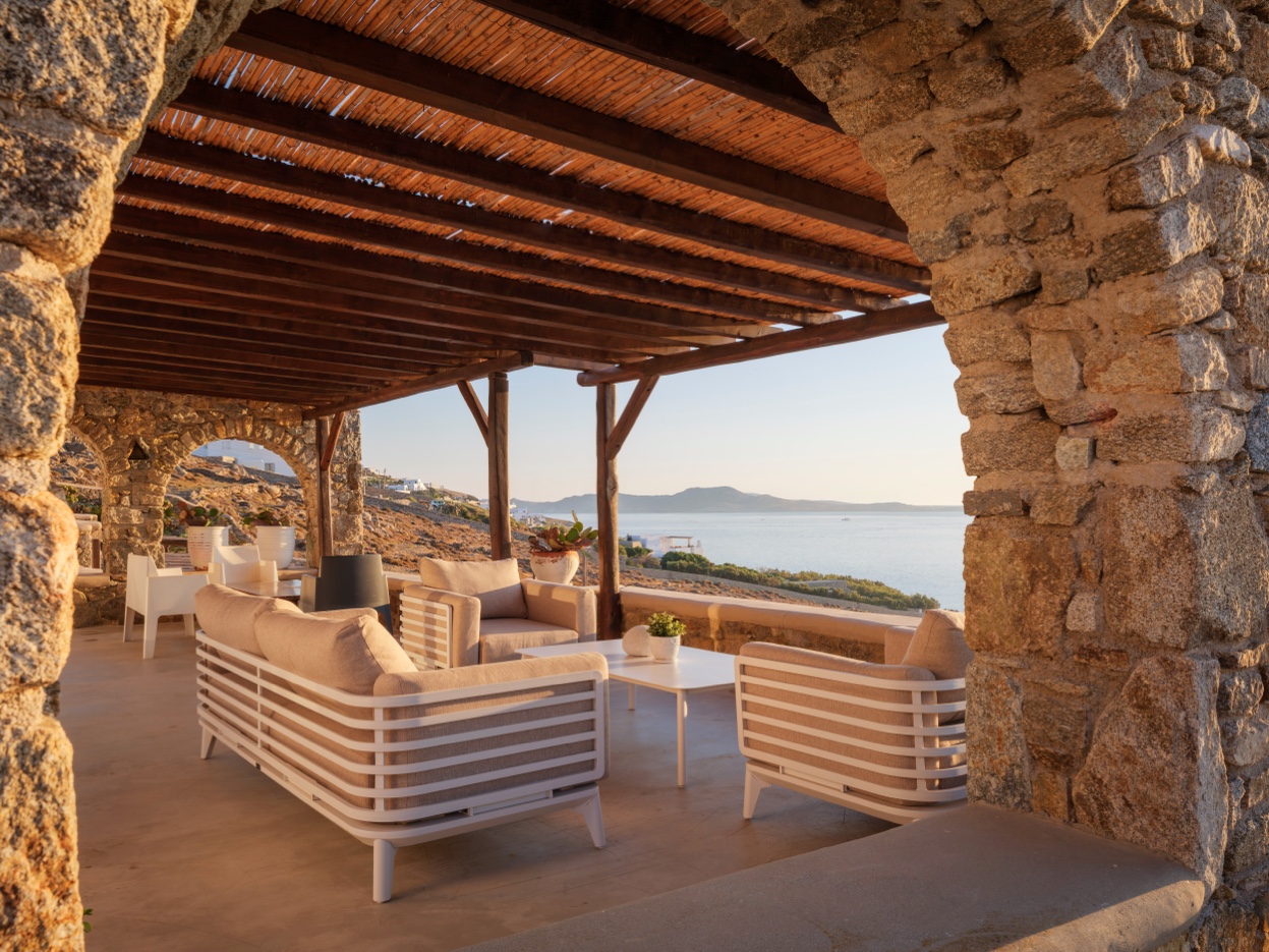Looking through the Cycladic stone arch